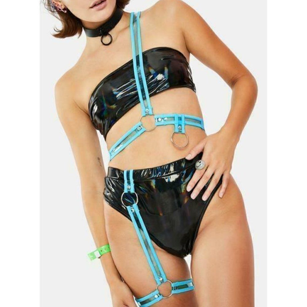 Rave Girl EDM Techno Festival Party Lost In The Beats Bikini Style Set S, M
